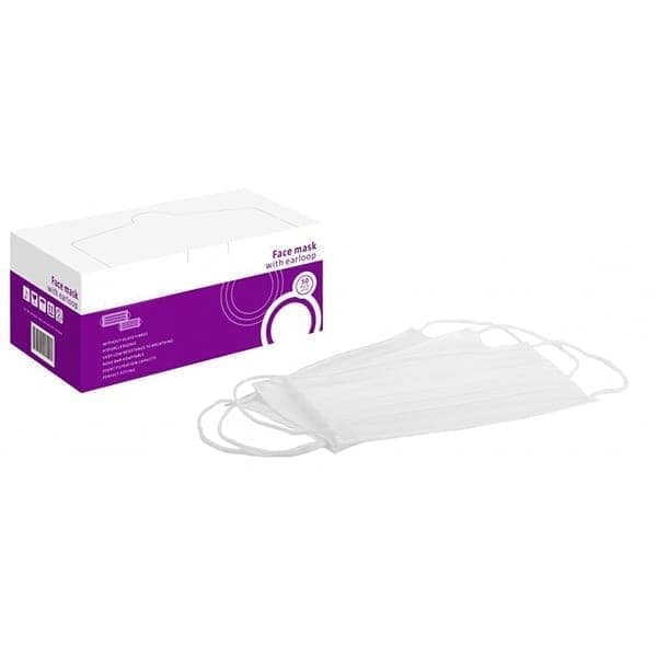 face-mask-earloop-white-900x900-1 ΙΑΤΡΙΚΕΣ ΜΑΣΚΕΣ ΜΙΑΣ ΧΡΗΣΗΣ ΛΕΥΚΕΣ 50τμχ - Image 1