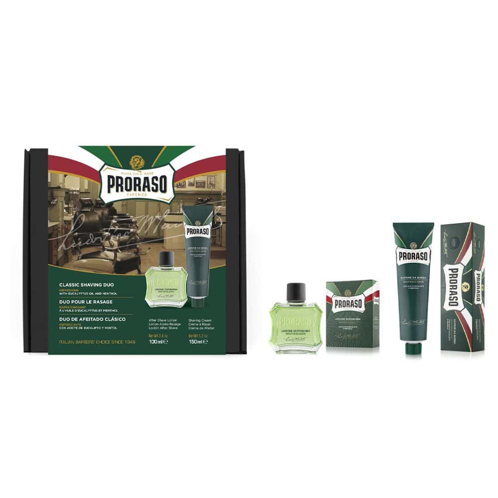 18099 PRORASO DUO PACK SHAVING GIFT SET REFRESHING (SHAVING CREAM TUBE & AFTER SHAVE LOTION) - Image 1
