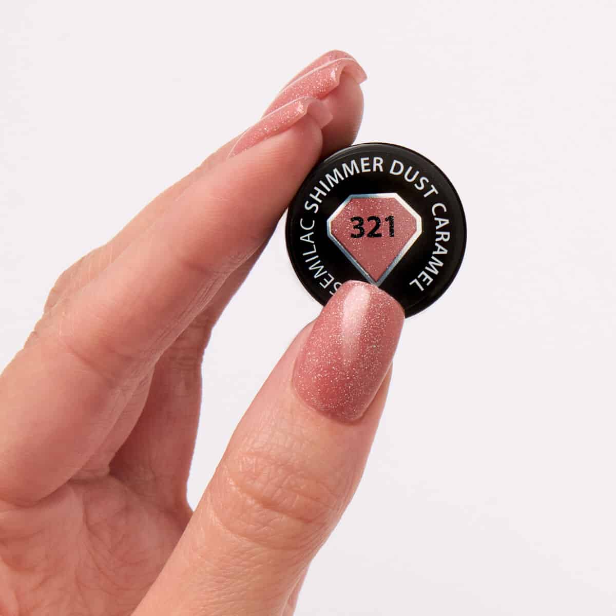 ημιμόνιμο βερνίκι Semilac UV Hybrid Shimmer Dust Caramel 7ml