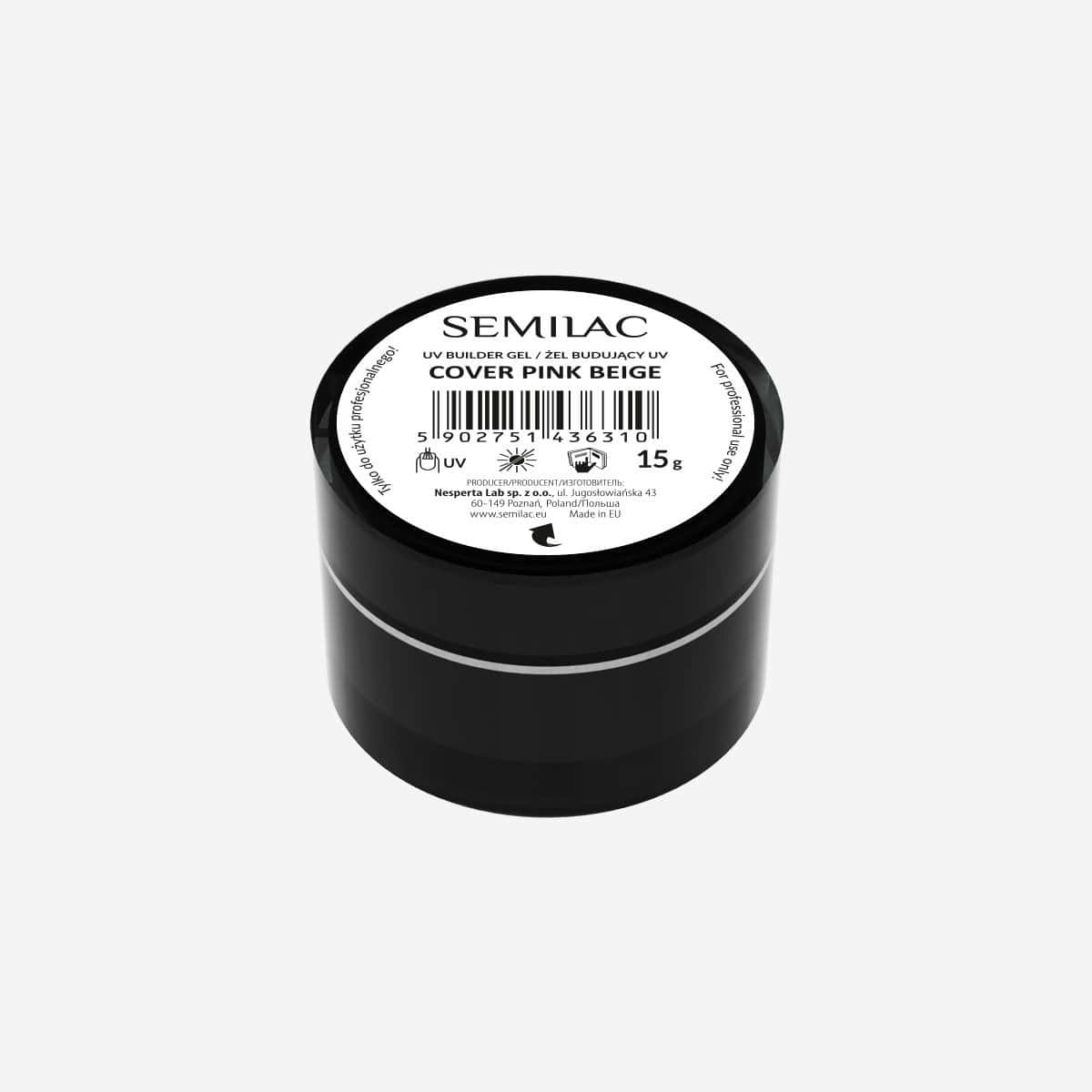SEMILAC BUILDER GEL COVER PINK BEIGE 15g gel Semilac Builder Gel Cover Pink Beige 15g