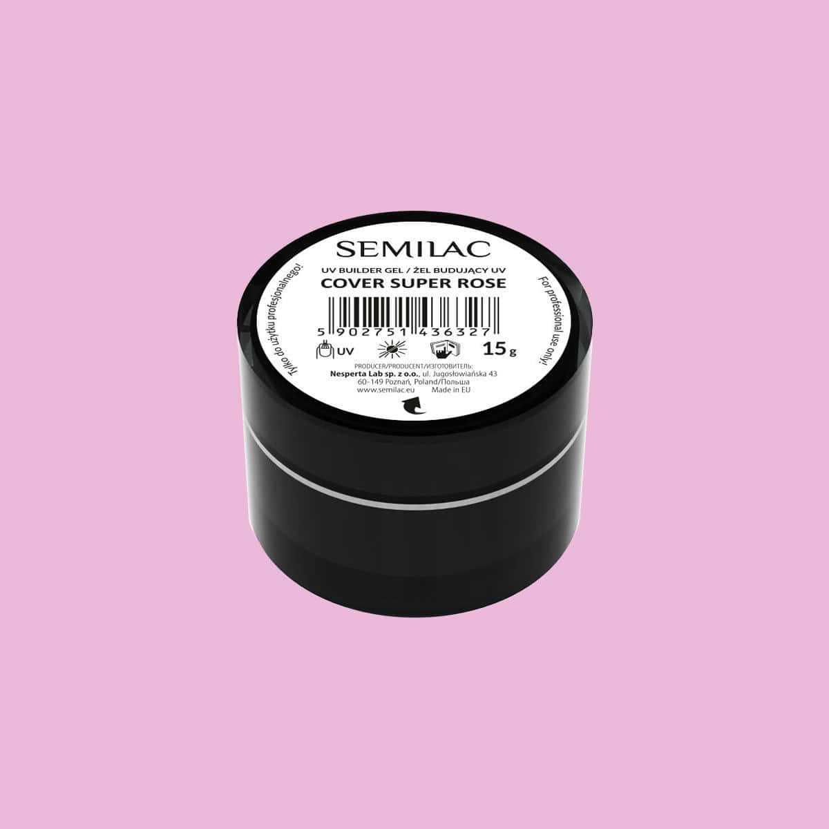 SEMILAC BUILDER GEL COVER SUPER ROSE 15g gel Semilac Builder Gel Cover Super Rose 15g