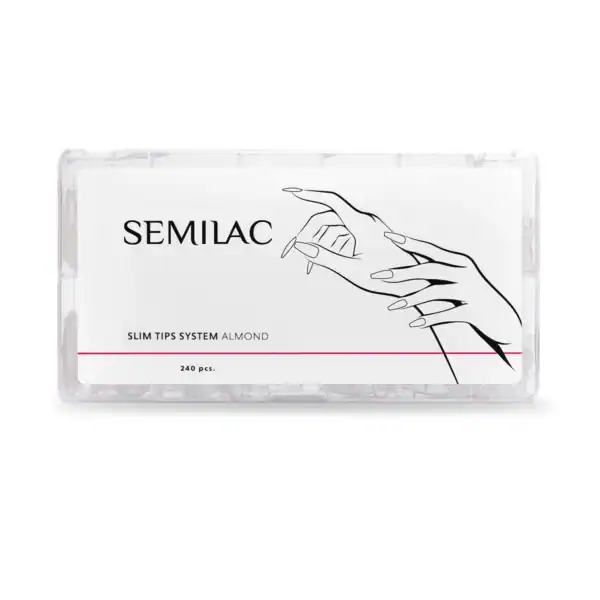 Semilac Slim Tips System Almond διάφανα λεπτά tips νυχιών 240 τεμάχια