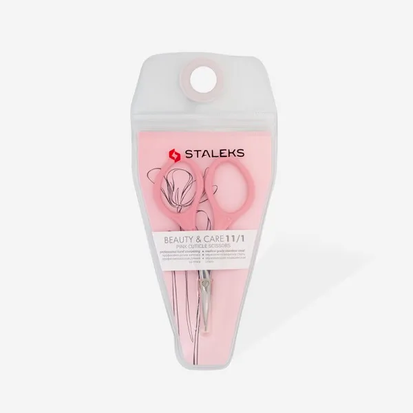 Pink cuticle scissors BEAUTY & CARE 11 TYPE 1