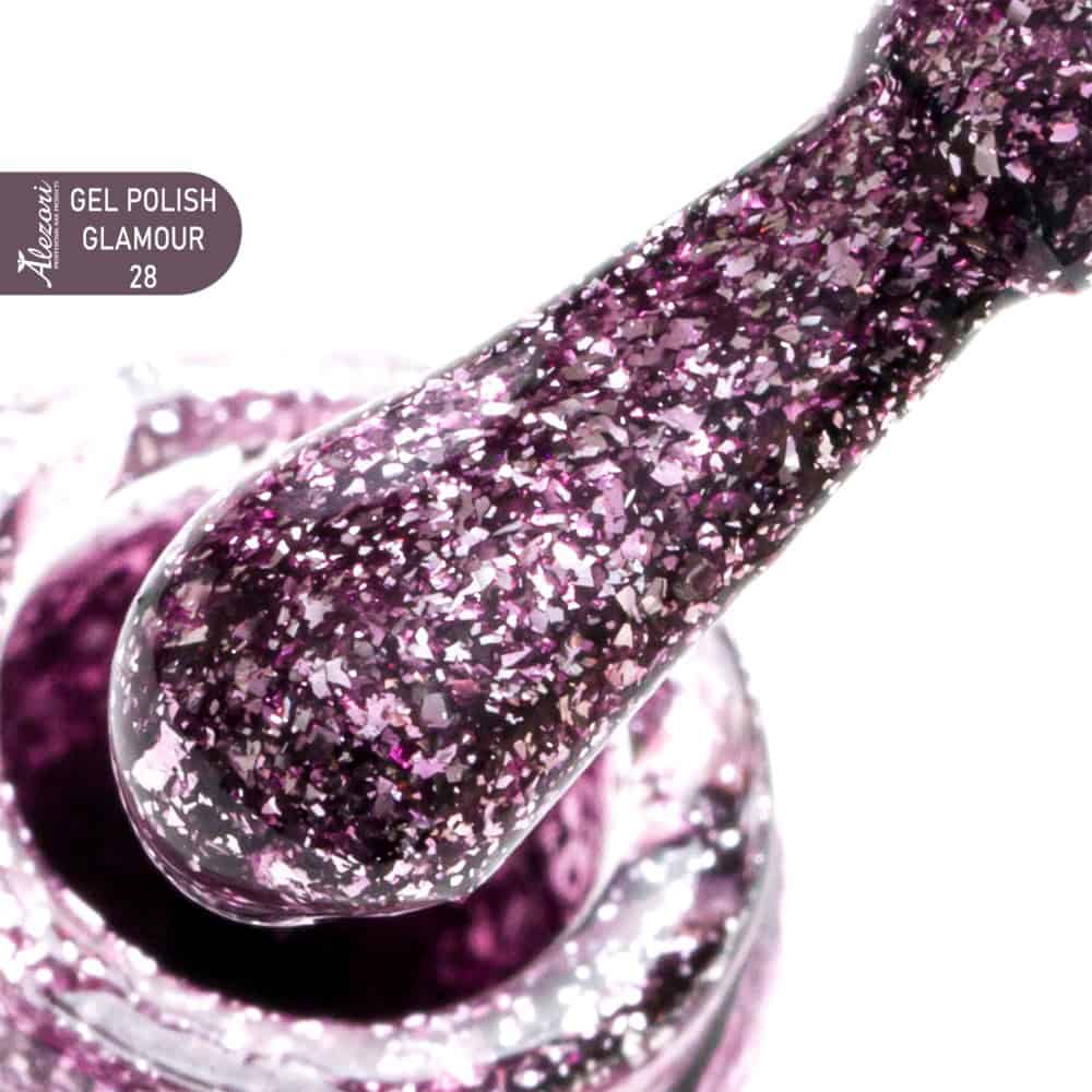 GEL POLISH GLAMOUR 28 (017)_HEMA-1000x1000 GEL POLISH GLAMOUR 28 (№017_GLITTER) 15ml. - Image 1