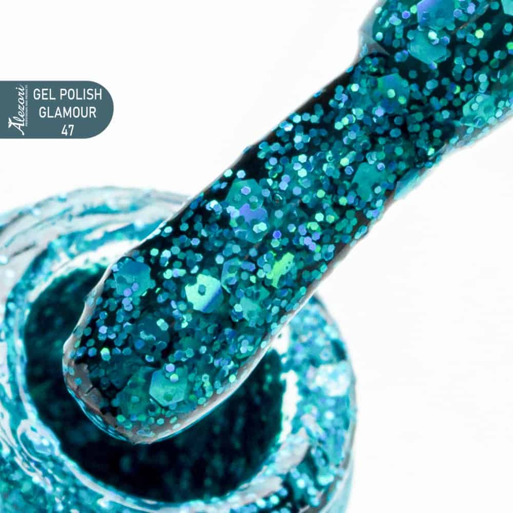 GEL POLISH GLAMOUR 47 (599)_HEMA-1000x1000 GEL POLISH GLAMOUR 47 (№599_GLITTER) 15ml. - Image 1