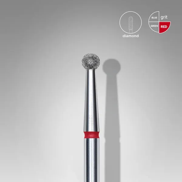 Diamond nail drill bit ball red EXPERT head diameter 2,7 mm
