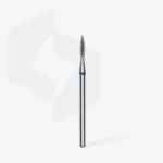 Diamond nail drill bit pointed flame blue EXPERT head diameter 1,8 mm / working part 8 mm